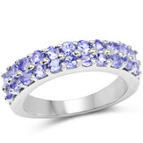 1.10 Carat Genuine Tanzanite .925 Sterling Silver Ring