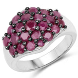 2.93 Carat Genuine Ruby .925 Sterling Silver Ring