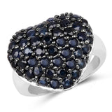 3.53 Carat Genuine Blue Sapphire .925 Sterling Silver Ring