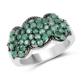 2.35 Carat Genuine Emerald .925 Sterling Silver Ring