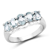 1.64 Carat Genuine Aquamarine .925 Sterling Silver Ring