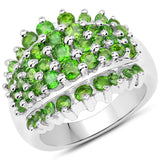 2.48 Carat Genuine Chrome Diopside .925 Sterling Silver Ring