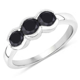 1.22 Carat Genuine Black Diamond .925 Sterling Silver Ring