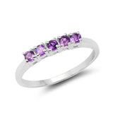 0.38 ct. Genuine Amethyst .925 Sterling Silver Ring