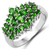 1.80 Carat Genuine Chrome Diopside .925 Sterling Silver Ring