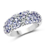 1.48 Carat Genuine Tanzanite .925 Sterling Silver Ring
