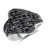1.29 Carat Genuine Blue Sapphire .925 Sterling Silver Ring