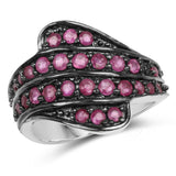 1.35 Carat Genuine Ruby .925 Sterling Silver Ring