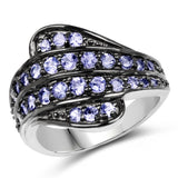 1.14 Carat Genuine Tanzanite .925 Sterling Silver Ring