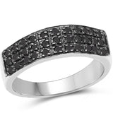 0.35 ct. Genuine Black Diamond .925 Sterling Silver Ring for women