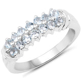 0.84 Carat Genuine Aquamarine .925 Sterling Silver Ring