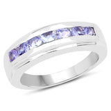 0.79 Carat Genuine Tanzanite .925 Sterling Silver Ring