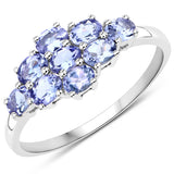 0.90 Carat Genuine Tanzanite 10K White Gold Ring
