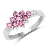 0.90 ct. Genuine Ruby .925 Sterling Silver Ring