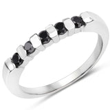 0.50 ct. Genuine Black Diamond .925 Sterling Silver Ring for women