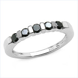 0.50 Carat Genuine Black Diamond Sterling Silver Ring