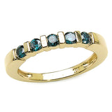 0.50 Carat Genuine Blue Diamond 10K Yellow Gold Ring