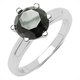 3.56 Carat Genuine Black Diamond 10K White Gold Ring