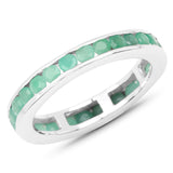 1.43 carat Genuine Emerald .925 Sterling Silver Ring for women