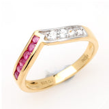 0.46 ct. Genuine Ruby and White Topaz .925 Sterling Silver Ring