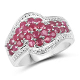 1.80 Carat Genuine Ruby .925 Sterling Silver Ring