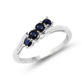 0.40 Carat Genuine Blue Sapphire .925 Sterling Silver Ring