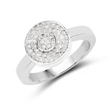 0.20 ct. Genuine White Diamond .925 Sterling Silver Ring for women