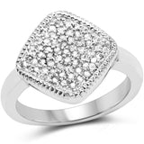 0.23 ct. Genuine White Diamond .925 Sterling Silver Ring