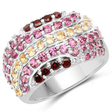 2.35 ct. Genuine Multi Stone .925 Sterling Silver Ring