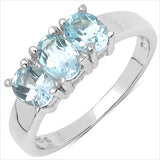 1.51 Carat Genuine Blue Topaz .925 Sterling Silver Ring