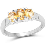 1.09 Carat Genuine Citrine .925 Sterling Silver Ring