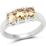 1.07 Carat Genuine Champagne Quartz .925 Sterling Silver Ring