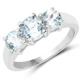 2.15 Carat Genuine Blue Topaz .925 Sterling Silver Ring
