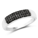0.22 ct. Genuine Black Diamond .925 Sterling Silver Ring