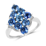 3.42 ct. Genuine Kyanite .925 Sterling Silver Ring for women