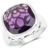 9.00 ct. Genuine Amethyst .925 Sterling Silver Ring