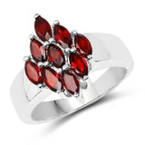 1.80 ct. Genuine Garnet .925 Sterling Silver Ring