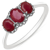 1.06 Carat Ruby & White Diamond 10K White Gold Ring