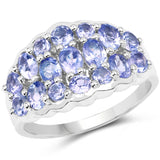 2.07 Carat Genuine Tanzanite .925 Sterling Silver Ring