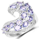 2.21 ct. Genuine Tanzanite .925 Sterling Silver Ring