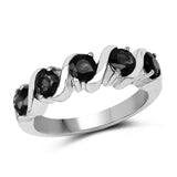 1.65 ct. Genuine Black Sapphire .925 Sterling Silver Ring
