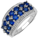 2.00 Carat Genuine Kyanite & White Topaz .925 Sterling Silver Ring