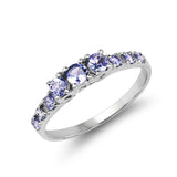 0.52 Carat Genuine Tanzanite .925 Sterling Silver Ring