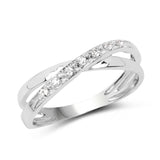 0.07 Carat Genuine White Topaz .925 Sterling Silver Ring