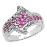 0.77 Carat Genuine Ruby .925 Sterling Silver Ring