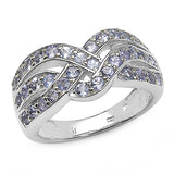 1.26 Carat Genuine Tanzanite .925 Sterling Silver Ring