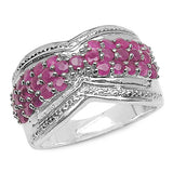 1.65 Carat Genuine Ruby .925 Sterling Silver Ring