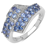 0.95 Carat Genuine Tanzanite .925 Sterling Silver Ring
