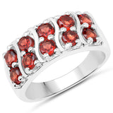 1.60 ct. Genuine Garnet .925 Sterling Silver Ring