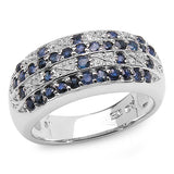 1.02 Carat Genuine Blue Sapphire .925 Sterling Silver Ring